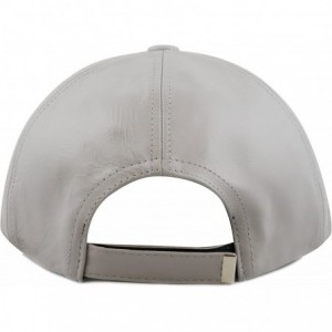 Baseball Caps Leather Hat Made in USA Genuine Leather Plain Baseball One Size Cap Hat - Grey - CT12G8Z5G0V $15.65