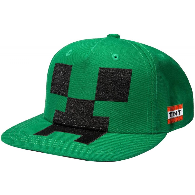 Baseball Caps Minecraft Creeper Mob Snapback Baseball Hat- Green- One Size - CA185UW5UL5 $28.79