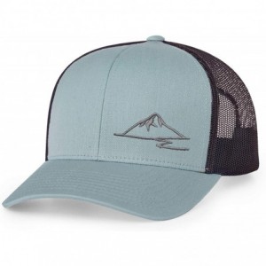 Baseball Caps Trucker Snapback Baseball Hat - Mountain - Smoke Blue/Charcoal - CO18OKEEKL8 $26.81