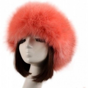 Cold Weather Headbands Women's Faux Fur Headband Soft Winter Cossack Russion Style Hat Cap - Candy Pink - C518L8HA52O $11.57