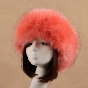 Cold Weather Headbands Women's Faux Fur Headband Soft Winter Cossack Russion Style Hat Cap - Candy Pink - C518L8HA52O $11.57