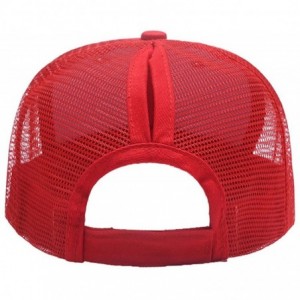 Baseball Caps Custom Women's Ponytail Mesh Adjustable Cap-100% Cotton Baseball Hat Trucker Cap - Red - C918H37XSC6 $13.04