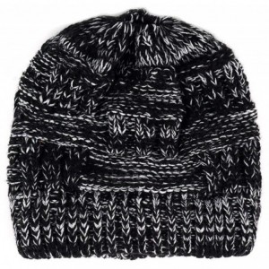 Skullies & Beanies Womens Ponytail Beanie Hat Soft Knit BeanieTail Warm Winter Knit Ribbed Slouchy BeanieTail Hats - Mix Blac...