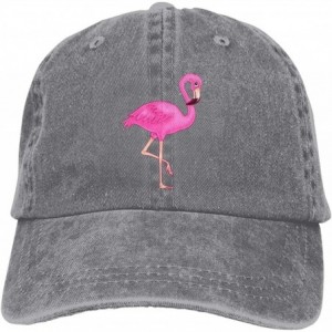 Baseball Caps Men Or Women Adjustable Denim Jeans Baseball Caps Pink Flamingo Plain Cap - Gray - CQ18KQZO5SH $11.51