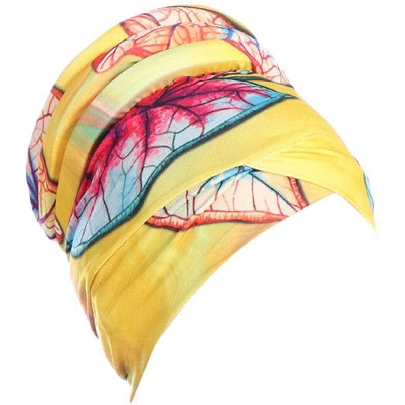 Visors Women Islamic Muslim Hijab Turban Hat Headwrap Scarf Cover Chemo Cap Newly 2019 New - Yellow - CD18QWHY5CY $11.69