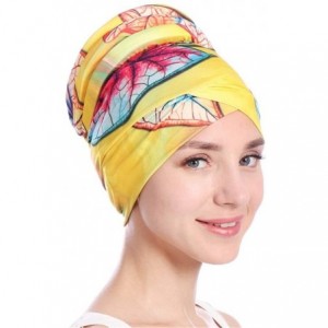 Visors Women Islamic Muslim Hijab Turban Hat Headwrap Scarf Cover Chemo Cap Newly 2019 New - Yellow - CD18QWHY5CY $11.69