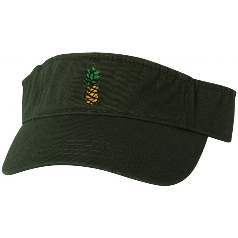 Visors Adult Pineapple Embroidered Visor Dad Hat - Forest - CE183NE2YC0 $28.71