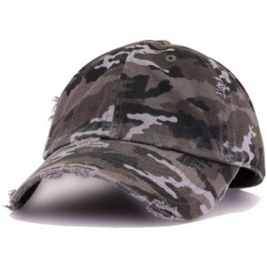 Baseball Caps Cross Vintage Baseball Cap Embroidered Cotton Adjustable Distressed Dad Hat - Gray Camo - C518WHOKM6K $18.27