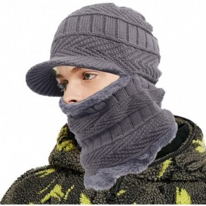 Balaclavas Winter Fleece Lined Knit Hat Tactical Balaclava with Billed Windproof Full Face Mask Neck Warmer Neckerchief - CT1...