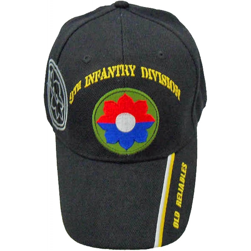 Baseball Caps 9th Infantry Division Cap Old Reliables ID Baseball Hat Army Bumper Sticker Black - CN183TTHQ5S $16.29