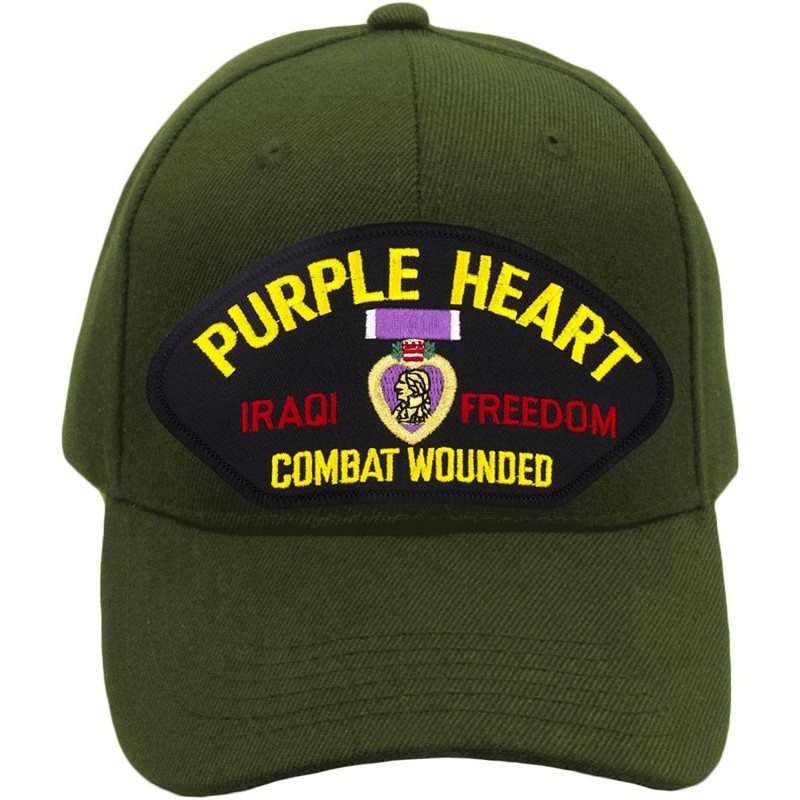 Baseball Caps Purple Heart - Iraqi Freedom Veteran Hat/Ballcap Adjustable One Size Fits Most - Olive Green - CY18SX5LWD6 $23.24