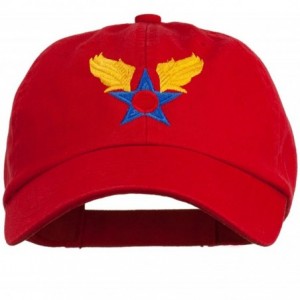 Baseball Caps Army Air Corps Military Embroidered Washed Cap - Red - CR11ONYSJZT $17.45