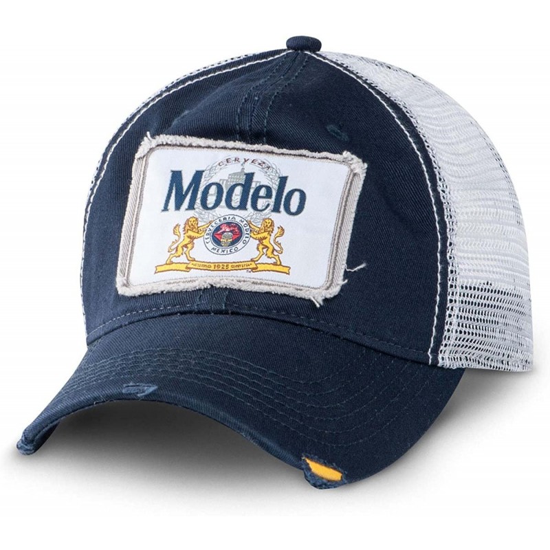 Baseball Caps Chino Mesh Trucker Hat Blue - CD12OBIIE9O $22.51