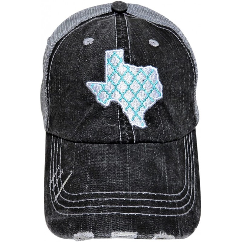 Baseball Caps Moroccan Fabric Texas Patch Vintage Grey Trucker Cap Hat Western - White Patch - C412NU9MH0X $24.69