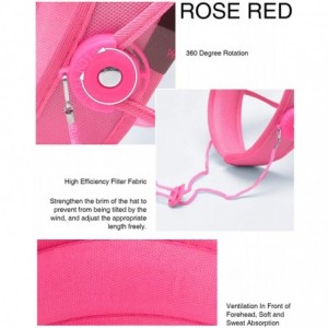 Visors Full Face Sun Hats for Women Fashion Sun Protection Caps Wide Visors Headwear for Men Girls - Hair Hoop Rose Red - CC1...