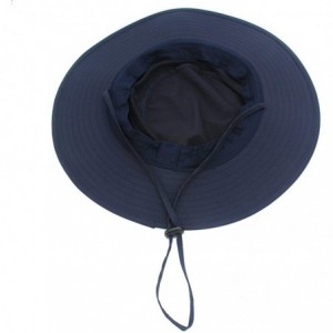 Sun Hats Men's Sun Hat UPF 50+ Wide Brim Bucket Hat Windproof Fishing Hats - Navy Blue - C612DS75YW7 $15.71