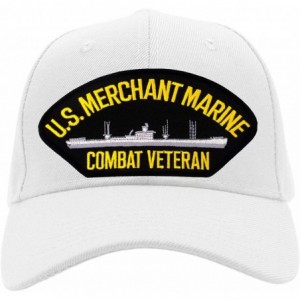 Baseball Caps US Merchant Marine - Combat Veteran Hat/Ballcap Adjustable One Size Fits Most - White - CA18OQAXL7K $43.19