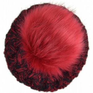 Skullies & Beanies Warm Thick Slouchy Chunky Cable Knit Beanie Hat Winter Hat with Pom Pom - Black - C8186GRMCNA $12.40