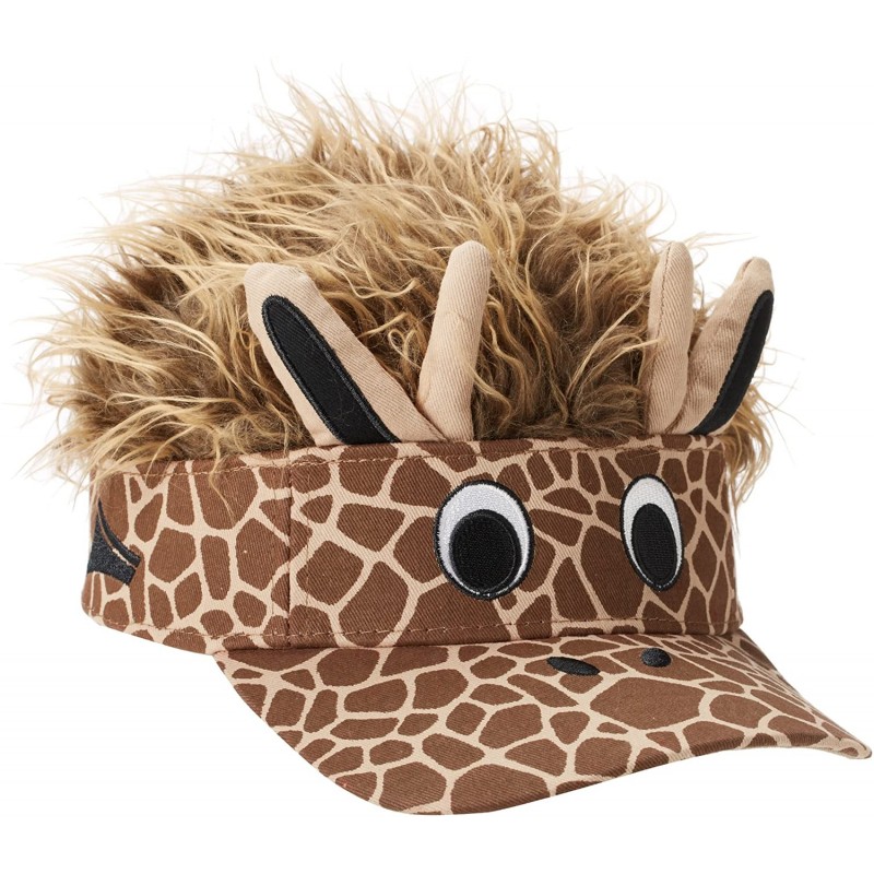 Baseball Caps Big Boys' Flair Hair Visor Giraffe Face - Brown - Giraffe - CM11FMNMBT5 $12.94