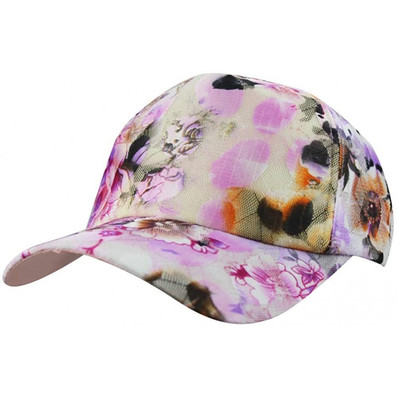 Baseball Caps Womens Sports Running Golf Travel Baesball Sun Flower Floral Cap Hat Caps Hats - Purple - C2182L995UN $17.97