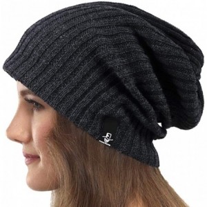 Berets Womens Knit Slouchy Beanie Ribbed Baggy Skull Cap Turban Winter Summer Beret Hat - Solid Grey - CF18WD0O57Z $26.02