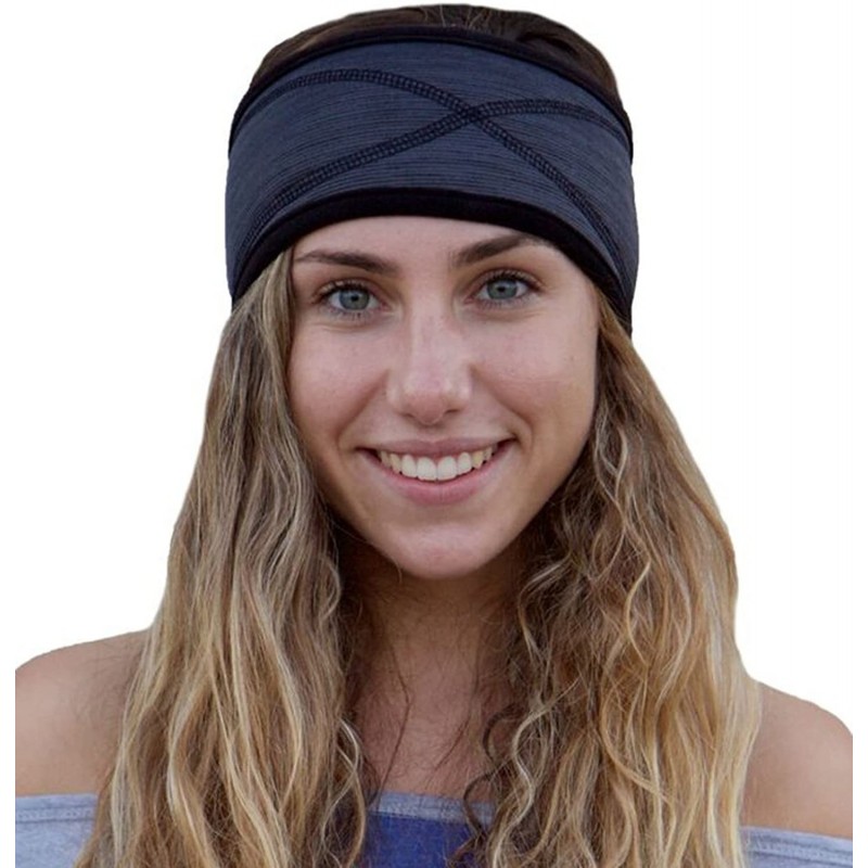 Cold Weather Headbands Women's Sporty Fleece Headband - Black - CM127RO2N5X $25.02