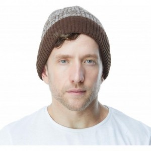 Skullies & Beanies Exclusive Ribbed Knit Warm Fuzzy Thick Fleece Lined Winter Skull Beanie - Brown - C918KDDCG96 $13.83