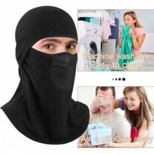 Balaclavas Balaclava Ski Mask- Wind-Resistant Face Mask- Hinged Design- Black - Fan-shaped Neck Style - CQ1867G3XX0 $11.33