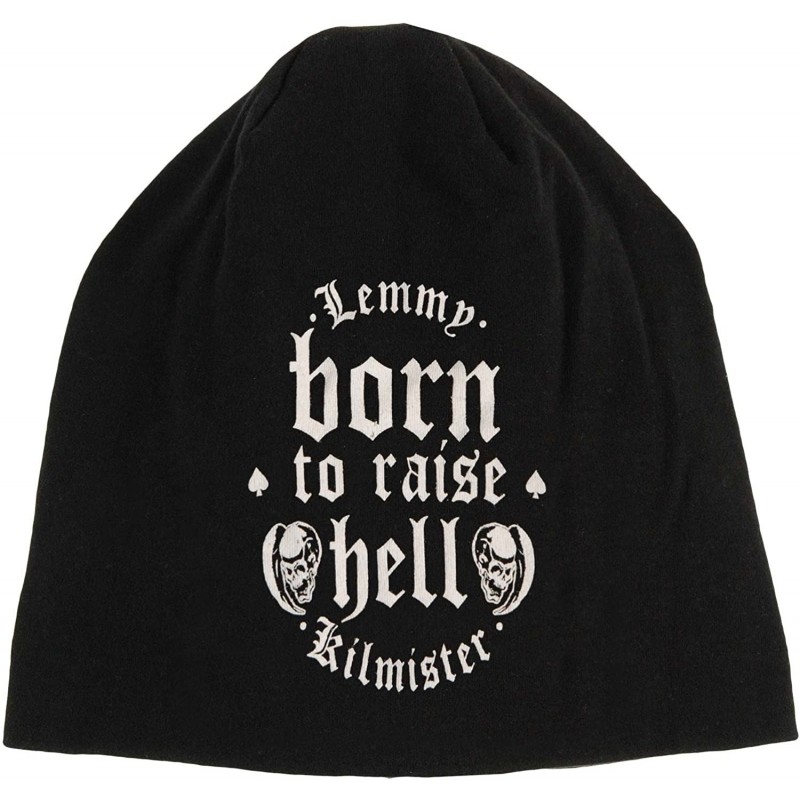 Skullies & Beanies Men's Lemmy Born to Raise Hell Beanie Black - CF185AW7YOR $20.52