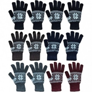 Skullies & Beanies Winter Beanies & Gloves For Men & Women- Warm Thermal Cold Resistant Bulk Packs - 12 Pairs Womens Snowflak...