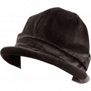 Newsboy Caps Womens Bucket Newsboy Cabbie Beret Cap Cloche Bucket Fashion Sun Hats - Velvet-brown - C918H5HUEIE $32.25