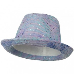 Fedoras New Glitter Fedora Hat - Turquoise - Turquoise - CX118E44Z8T $38.91