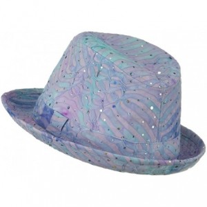 Fedoras New Glitter Fedora Hat - Turquoise - Turquoise - CX118E44Z8T $38.91