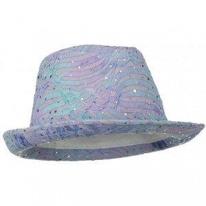 Fedoras New Glitter Fedora Hat - Turquoise - Turquoise - CX118E44Z8T $38.91