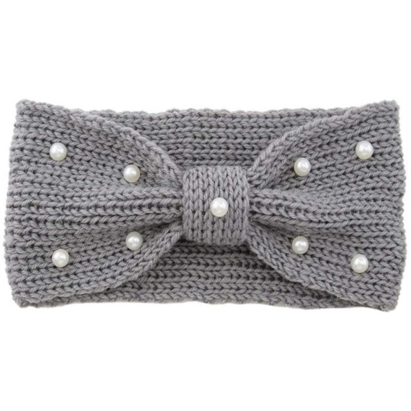 Cold Weather Headbands Knitted Headband Accessories Knitting Hairband - Gray - CU18AH2HRZK $10.07