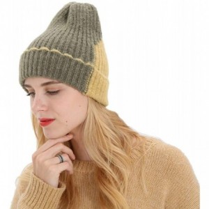 Skullies & Beanies Women's Solid Color Wool Knit Hats Earmuffs Parent-Child Caps - Green4 - CZ18URT85WK $14.36