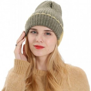 Skullies & Beanies Women's Solid Color Wool Knit Hats Earmuffs Parent-Child Caps - Green4 - CZ18URT85WK $14.36