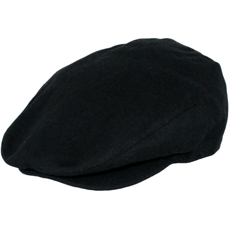 Newsboy Caps Hats Men's Premium Wool Blend Classic Flat Ivy Newsboy Collection Hat - Black - CC127FDNDIR $24.46