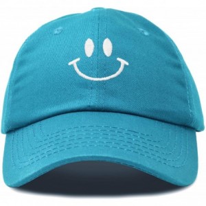 Baseball Caps Smile Baseball Cap Smiling Face Happy Dad Hat Men Women Teens - Teal - CW18SENXAO9 $15.07