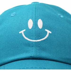 Baseball Caps Smile Baseball Cap Smiling Face Happy Dad Hat Men Women Teens - Teal - CW18SENXAO9 $15.07