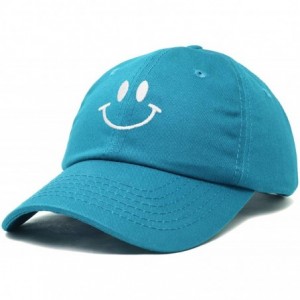 Baseball Caps Smile Baseball Cap Smiling Face Happy Dad Hat Men Women Teens - Teal - CW18SENXAO9 $15.07