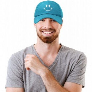 Baseball Caps Smile Baseball Cap Smiling Face Happy Dad Hat Men Women Teens - Teal - CW18SENXAO9 $15.07