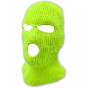 Balaclavas 3 Hole Beanie Face Mask Ski - Warm Double Thermal Knitted - Men and Women - Neon Yellow - CU192CGEDWO $22.28