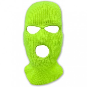 Balaclavas 3 Hole Beanie Face Mask Ski - Warm Double Thermal Knitted - Men and Women - Neon Yellow - CU192CGEDWO $8.71