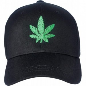 Baseball Caps Embroidered Cotton Baseball Cap Adjustable Snapback Dad Hat - Leaf Black - C518SSNAHA7 $11.75