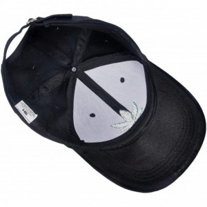 Baseball Caps Embroidered Cotton Baseball Cap Adjustable Snapback Dad Hat - Leaf Black - C518SSNAHA7 $11.75