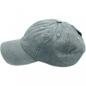 Baseball Caps Women's High Ponytail Hat Vintage Washed Distressed Plain Baseball Cap - Ponytail Grey - CE18A6O7U4E $9.45