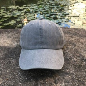 Baseball Caps Women's High Ponytail Hat Vintage Washed Distressed Plain Baseball Cap - Ponytail Grey - CE18A6O7U4E $9.45