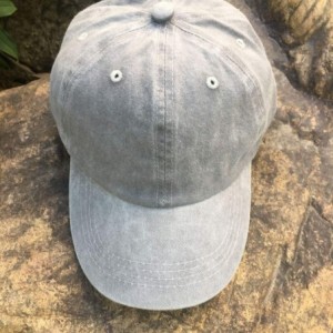 Baseball Caps Women's High Ponytail Hat Vintage Washed Distressed Plain Baseball Cap - Ponytail Grey - CE18A6O7U4E $9.45