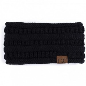 Headbands Stretch Ribbed Ear Warmer Head Band with Ponytail Holder (HW-21) (HW-817) (HW-826) - Black - CY18SLDCWU0 $14.83